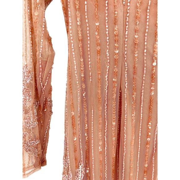 MAC DUGGAL Dress Size 4 Evening Gown Sequin NEW Pink Embellished High Neck - Picture 8 of 10